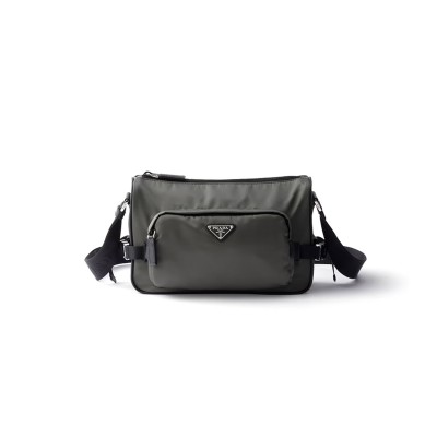 PRADA MEDIUM RE-NYLON AND SAFFIANO LEATHER SHOULDER BAG 2VH192 (28*17.5*10cm) 